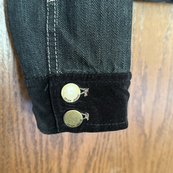 Black denim DKNY jacket size M - Picture 3 of 4